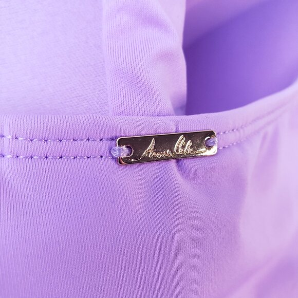 Lavender Amethyst Purple Anne Cole one piece strapless halter swimsuit - Picture 5 of 9